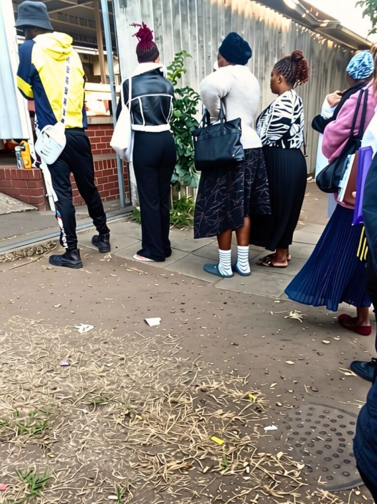People standing in SASSA queue 