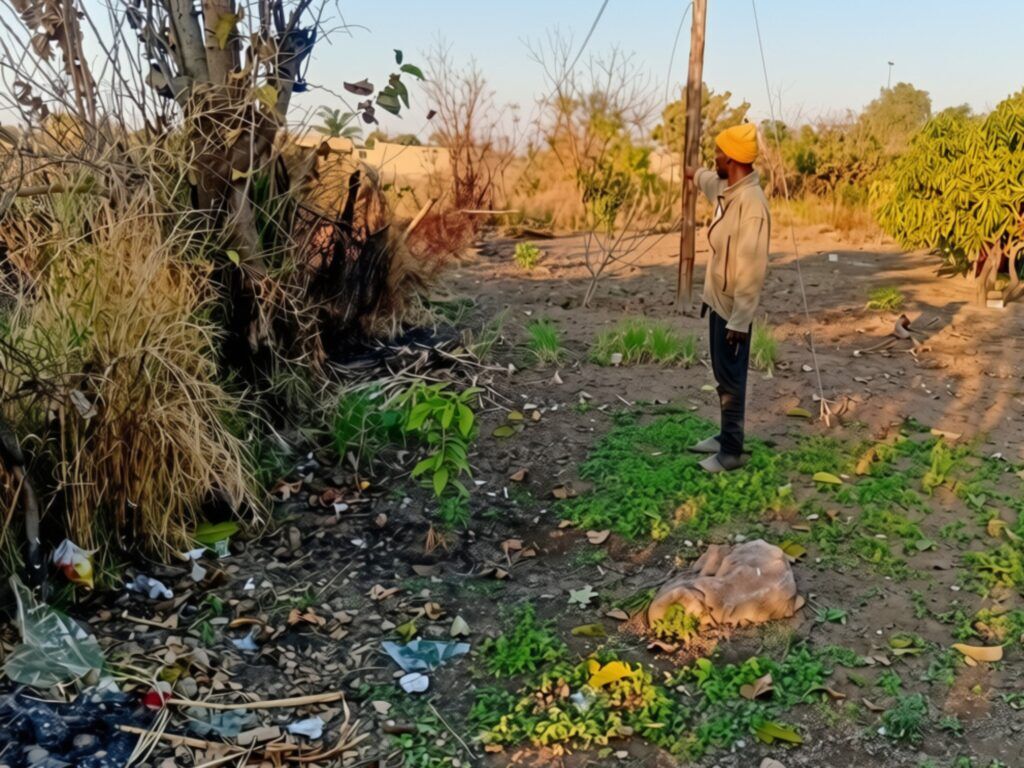 IN PHOTOS | No room left to dig: Inside Stinkwater’s pit toilet crisis 1 Man stands next to closed area once a pit toilet